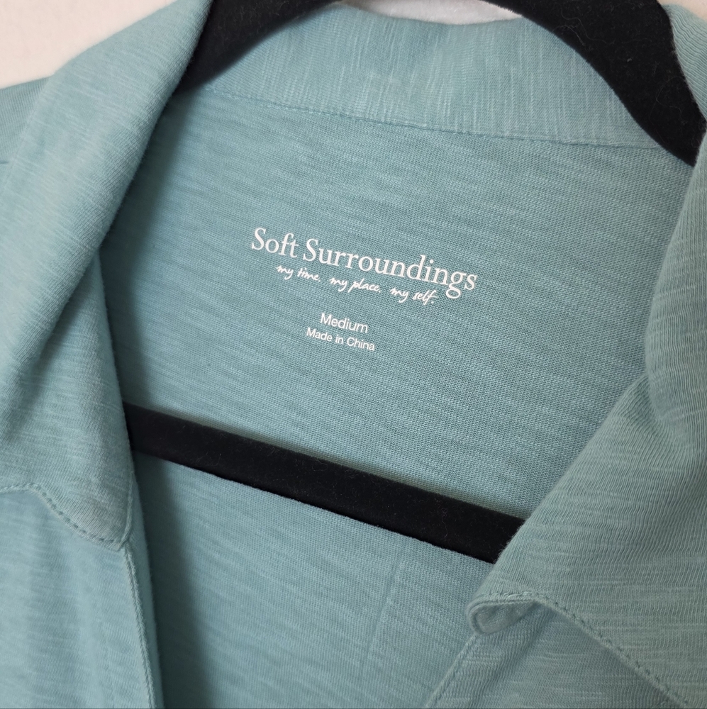 Soft Surroundings Danielle Blue Mixed Button Cott… - image 4